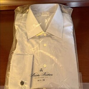 Brooks Brothers Classic Light Blue French Cuff Dress Shirt 16 1/2 x 34